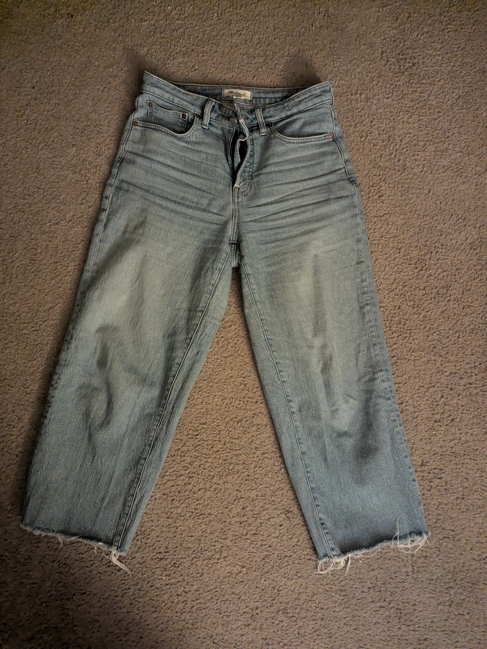 Madewell Curvy Perfect Vintage Wide-leg Crop Jean with Raw Hem In US28